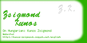 zsigmond kunos business card